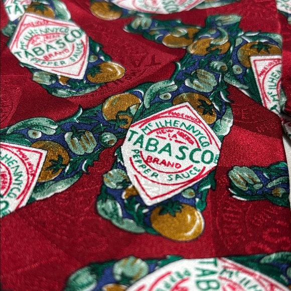 Tabasco Red and Green Silk Necktie - Picture 3 of 5